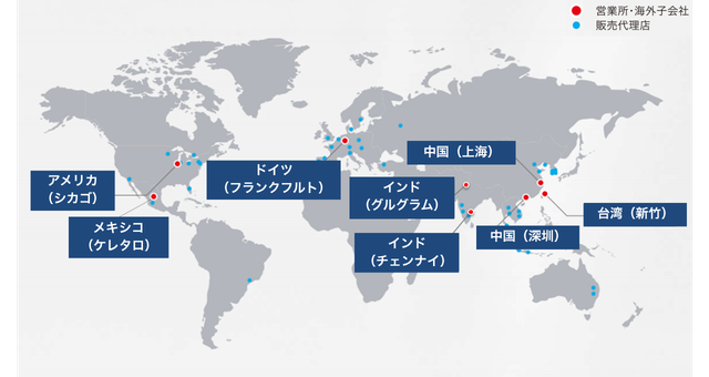ジャノメのグローバル拠点 地図